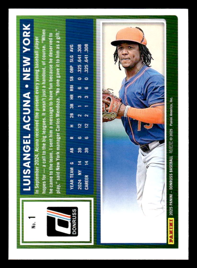 2025 Donruss #1 Luisangel Acuna
