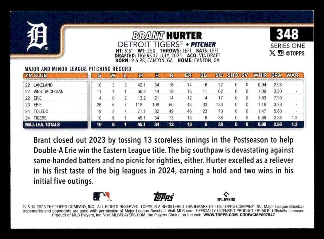 2025 Topps #348 Brant Hurter