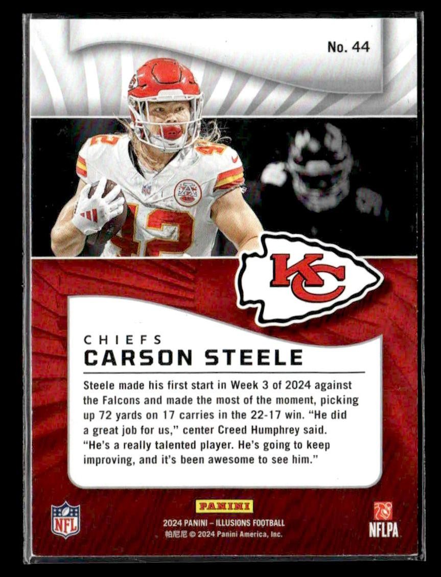 2024 Panini Illusions #44 Carson Steele Mirrored Trophy Collection #/499