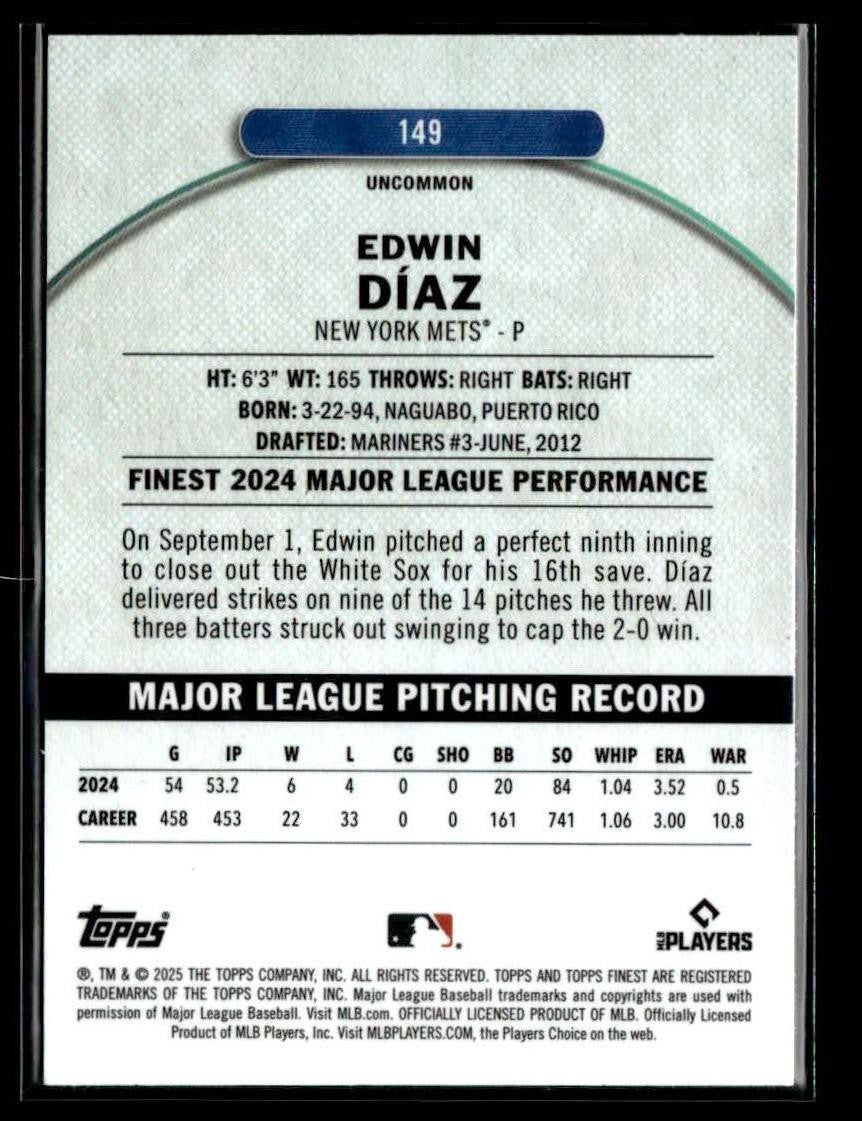 2025 Finest #149 Edwin Díaz