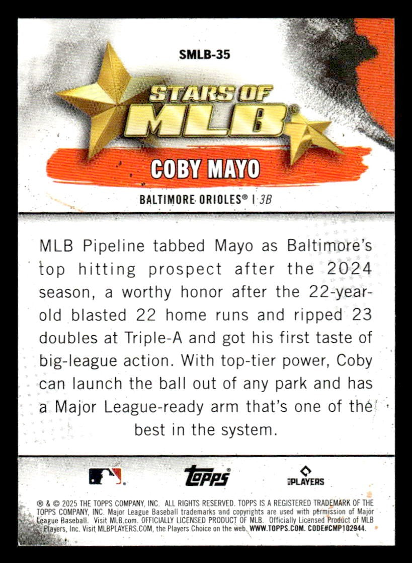2025 Topps #SMLB-35 Coby Mayo Stars of MLB