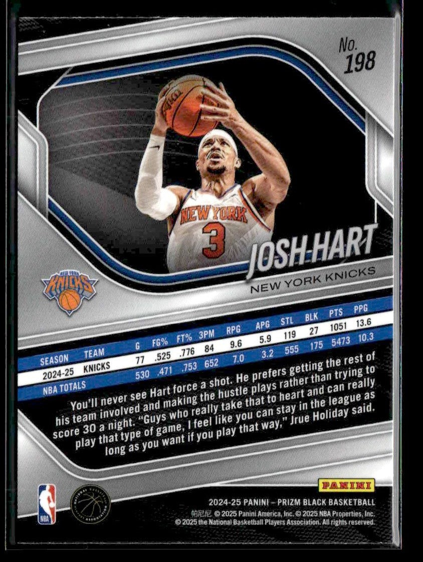 2024-25 Panini Prizm Black #198 Josh Hart