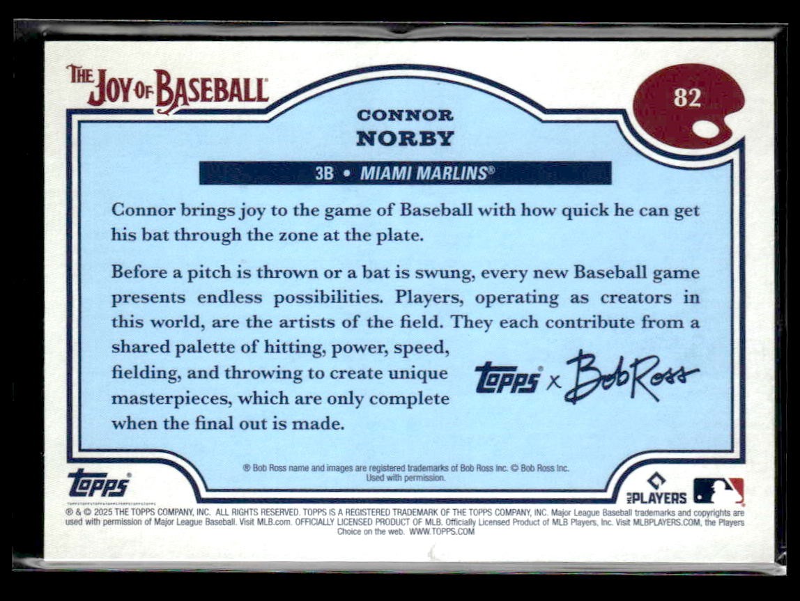 2025 Topps x Bob Ross: The Joy of Baseball #82 Connor Norby Easel #/75