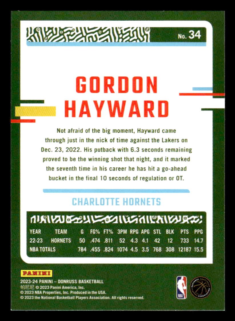 2023-24 Donruss #34 Gordon Hayward