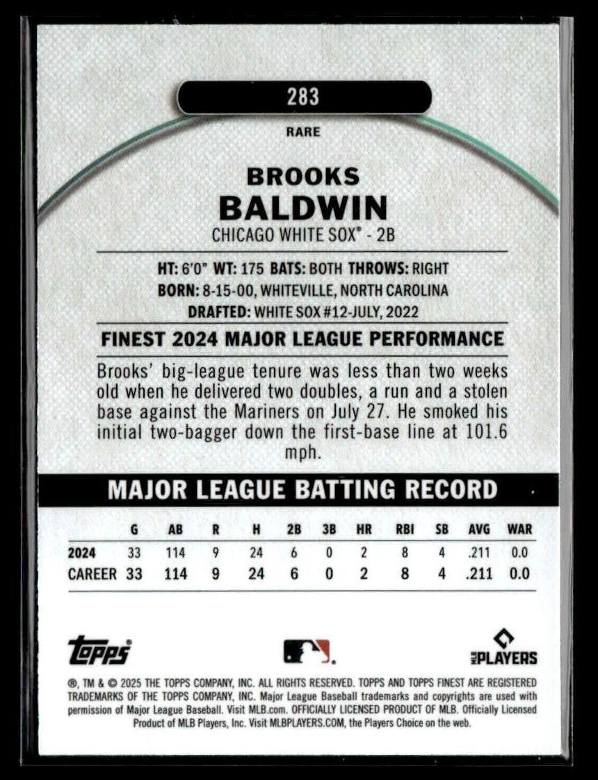 2025 Finest #283 Brooks Baldwin Purple #/125