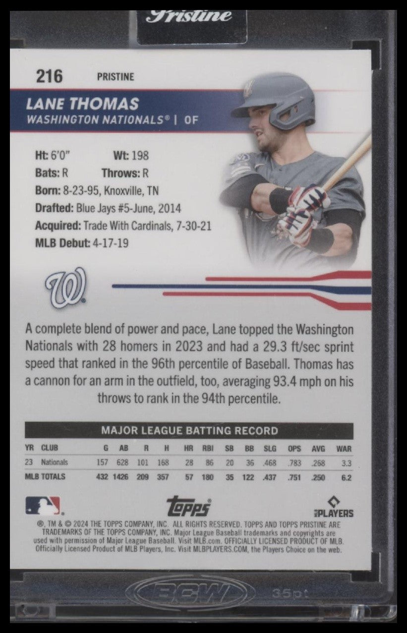 2024 Topps Pristine #216 Lane Thomas Pristine Gold Refractors #/50
