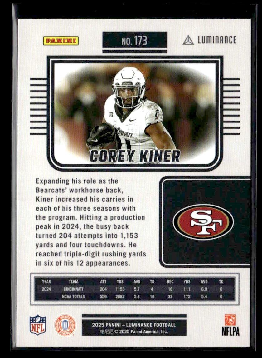 2025 Panini Luminance #173 Corey Kiner