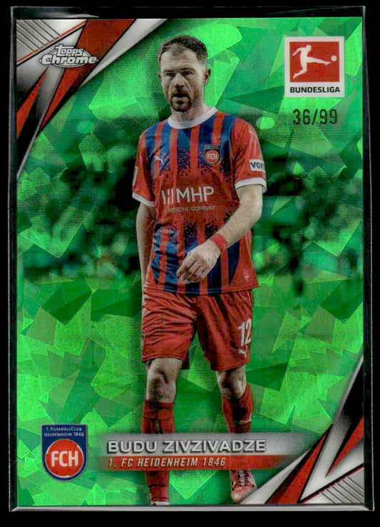 2025 Topps Sapphire Edition Bundesliga #45 Budu Zivzivadze Green Sapphire #/99