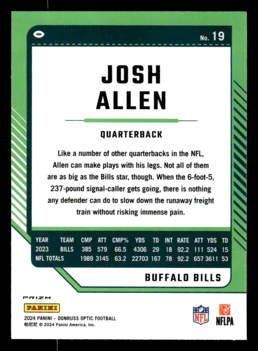 2024 Donruss Optic #19 Josh Allen Holo