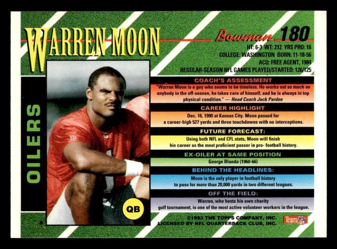 1993 Bowman #180 Warren Moon