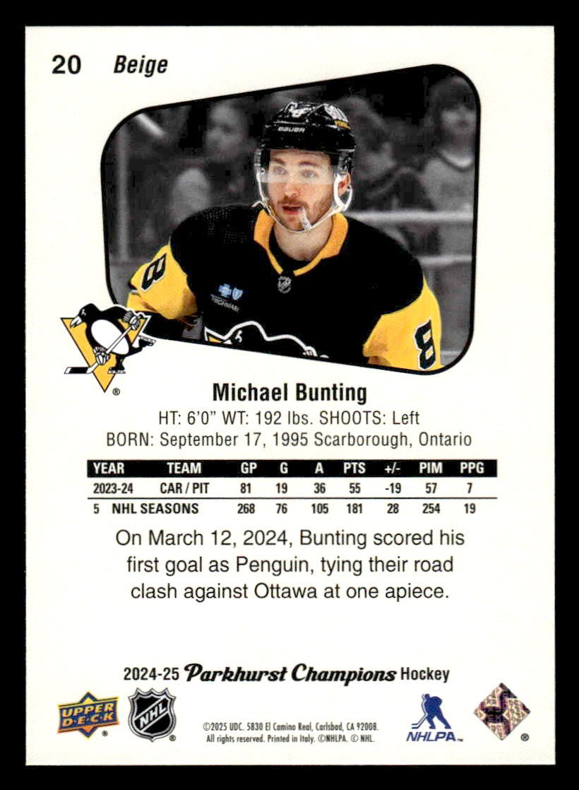 2024-25 Parkhurst Champions #20 Michael Bunting