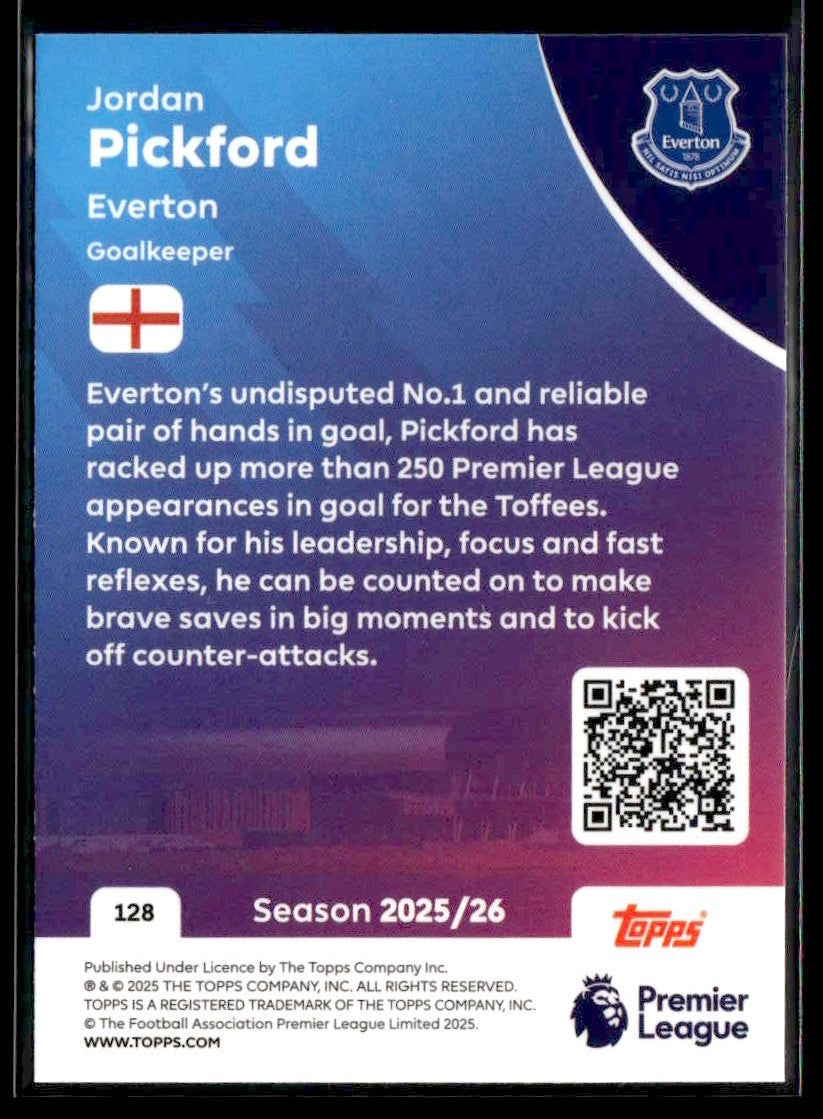 2025-26 Topps Premier League #128 Jordan Pickford