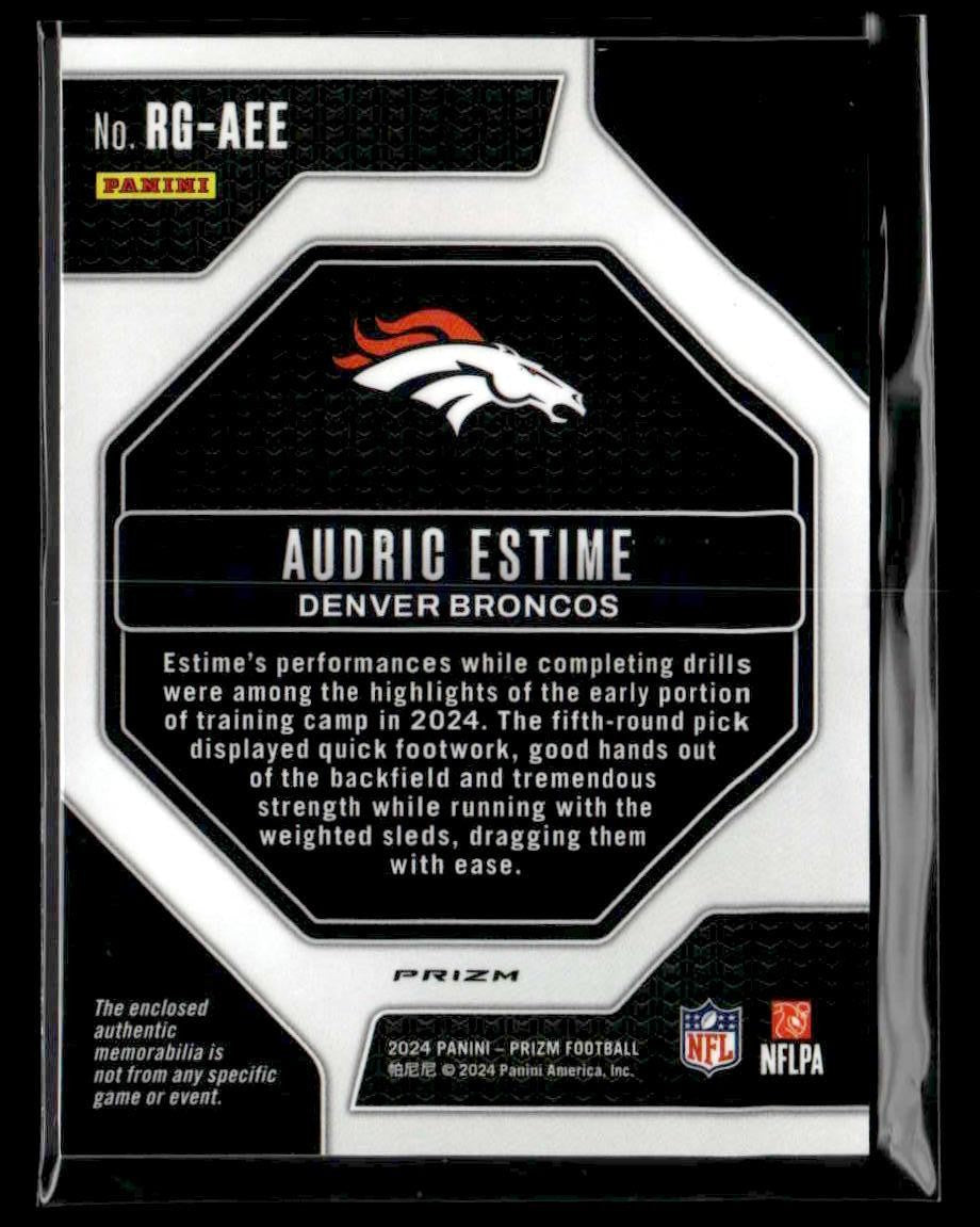 2024 Panini Prizm #RG-AEE Audric Estime Rookie Gear Pink