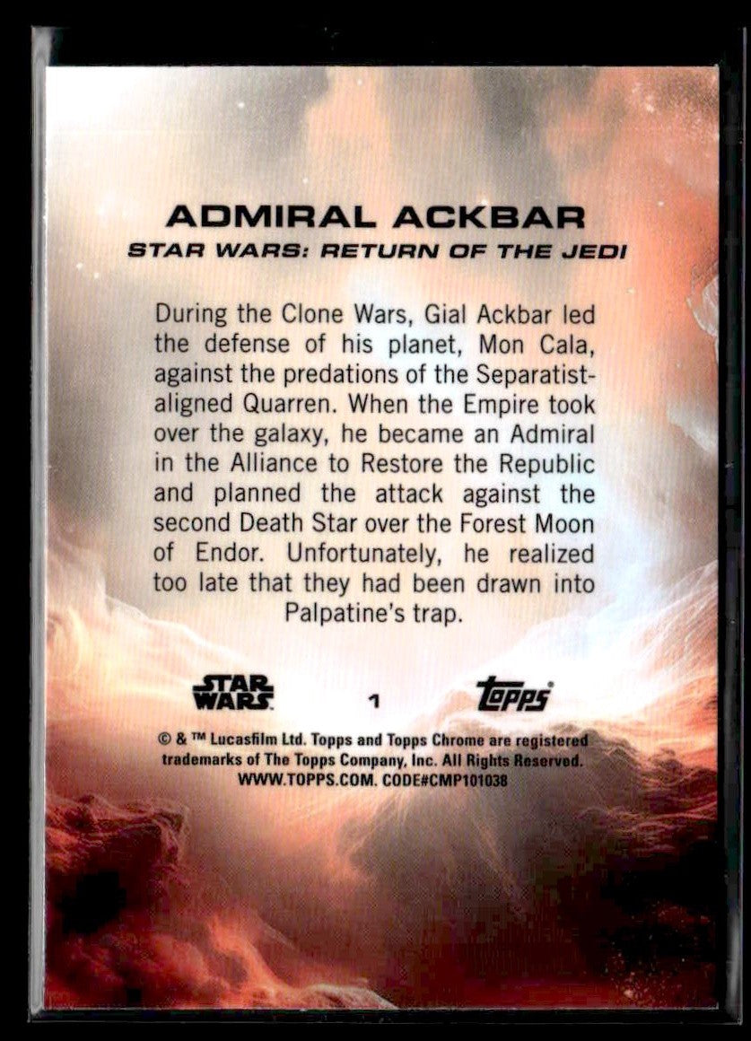 π Admiral Ackbar β 2025 Topps Chrome Sapphire Edition Star Wars #1 π