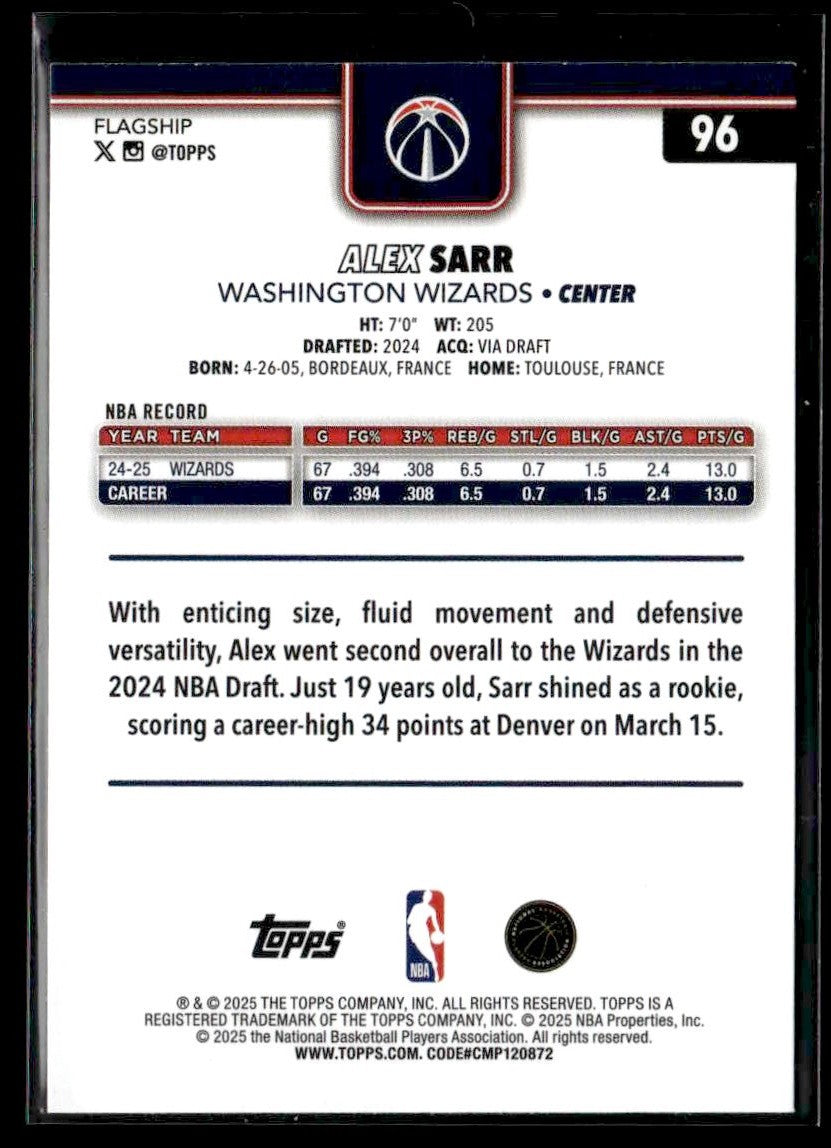 2025-26 Topps #96 Alex Sarr