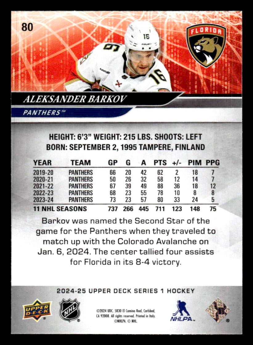 2024-25 Upper Deck #80 Aleksander Barkov