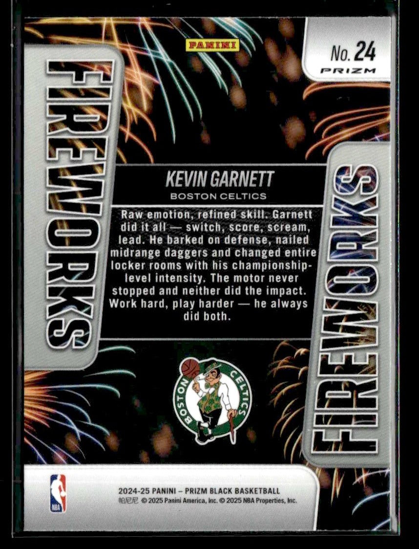 2024-25 Panini Prizm Black #24 Kevin Garnett Fireworks -Silver Prizm