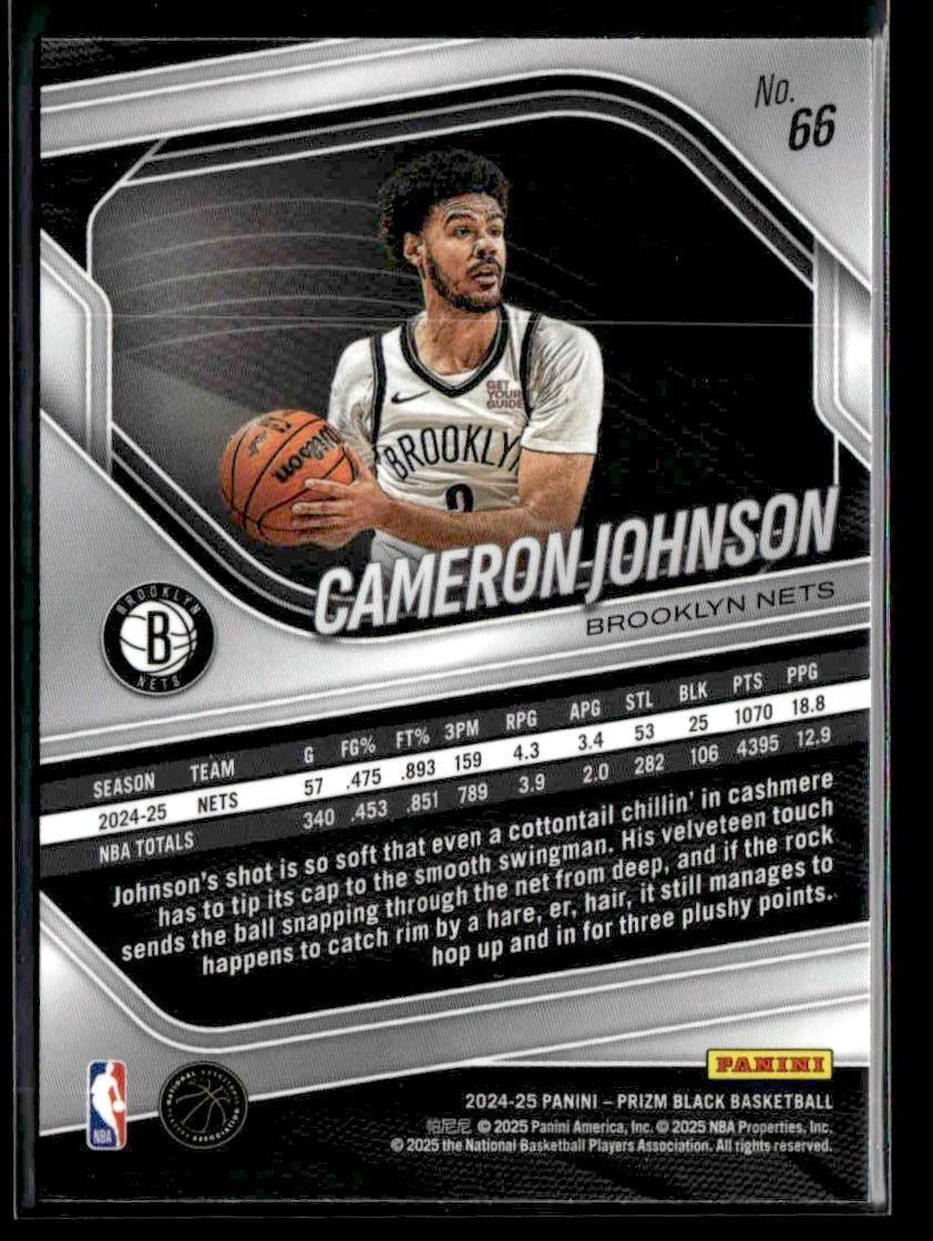 2024-25 Panini Prizm Black #66 Cameron Johnson