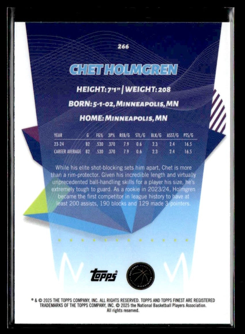 2024-25 Topps Finest #266 Chet Holmgren