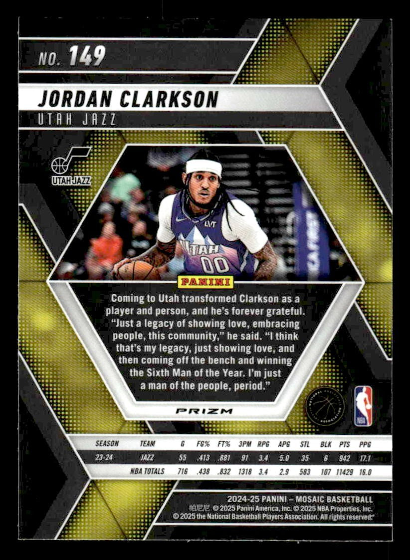 2024-25 Panini Mosaic #149 Jordan Clarkson Premium