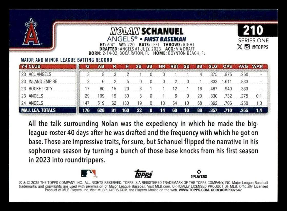 2025 Topps #210 Nolan Schanuel