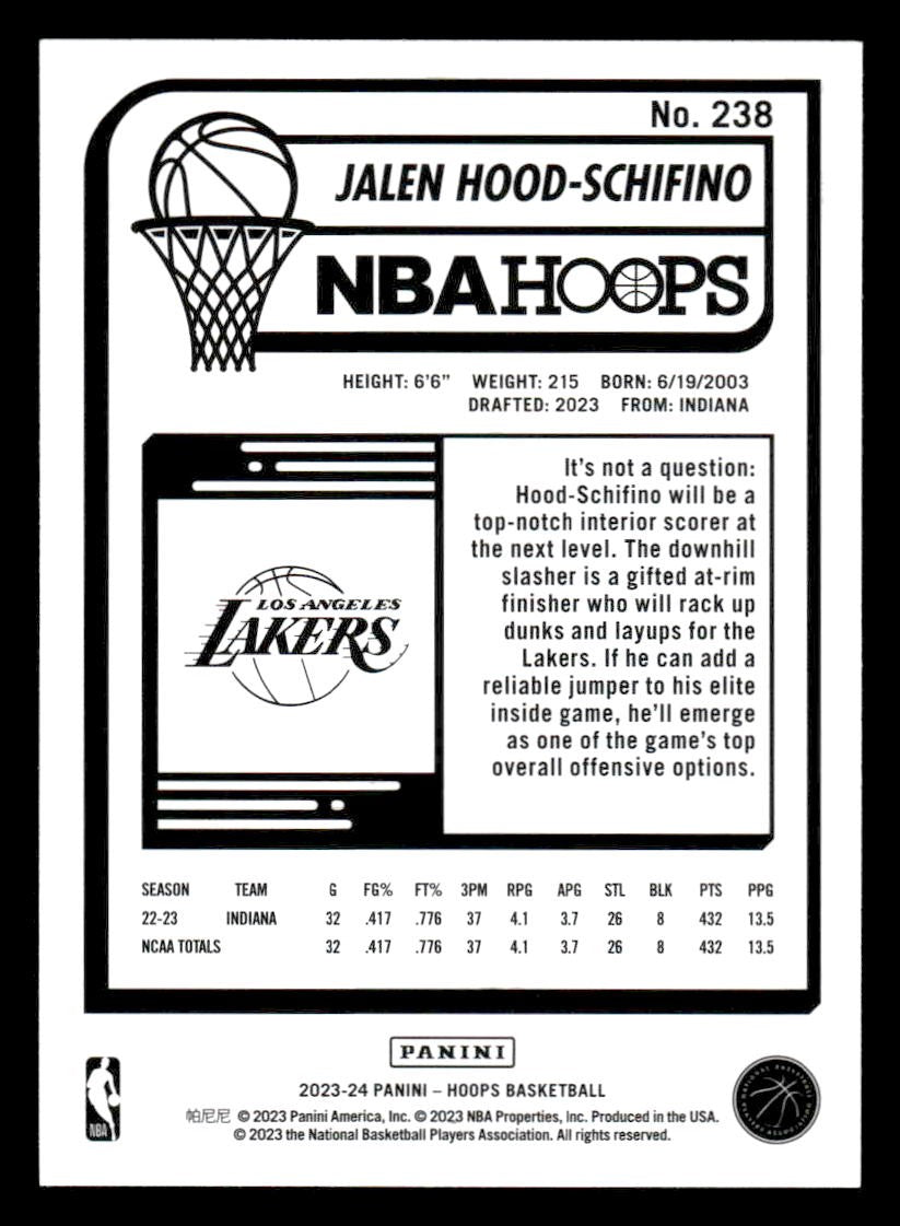 2023-24 Hoops Winter #238 Jalen Hood-Schifino