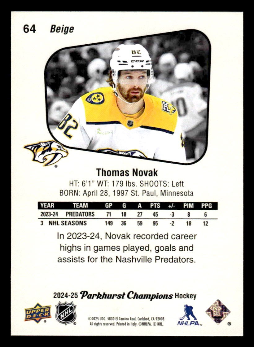 2024-25 Parkhurst Champions #64 Thomas Novak