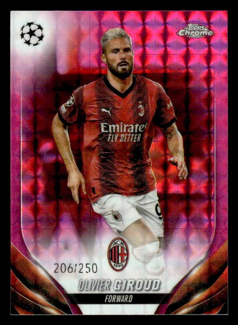 2023-24 Chrome UEFA Club Comps #43 Olivier Giroud Pink Geometric Refr #/250