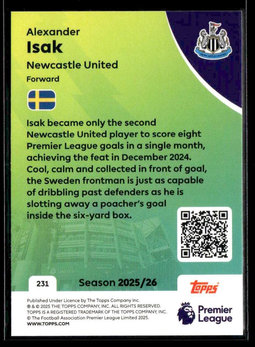 2025-26 Topps Premier League #231 Alexander Isak