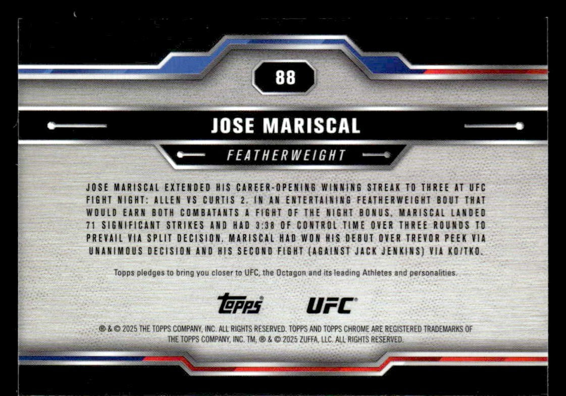 2025 Topps Chrome UFC #88 Jose Mariscal