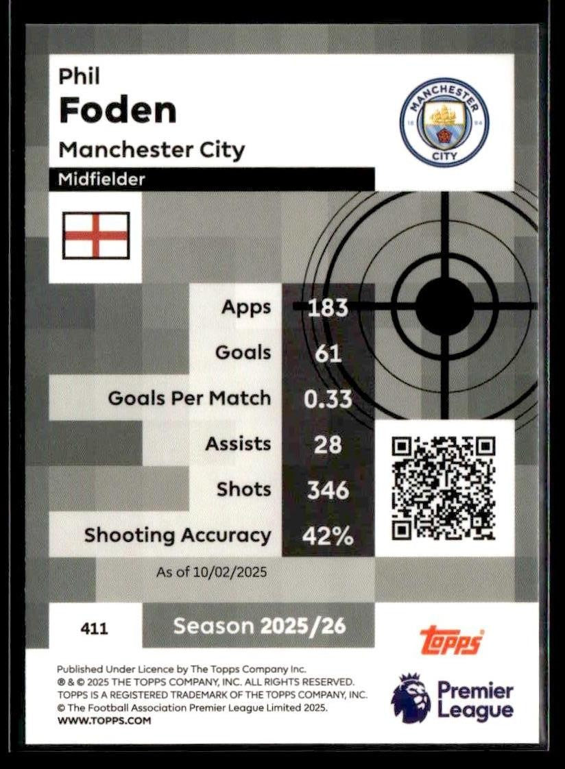 2025-26 Topps Premier League #411 Phil Foden