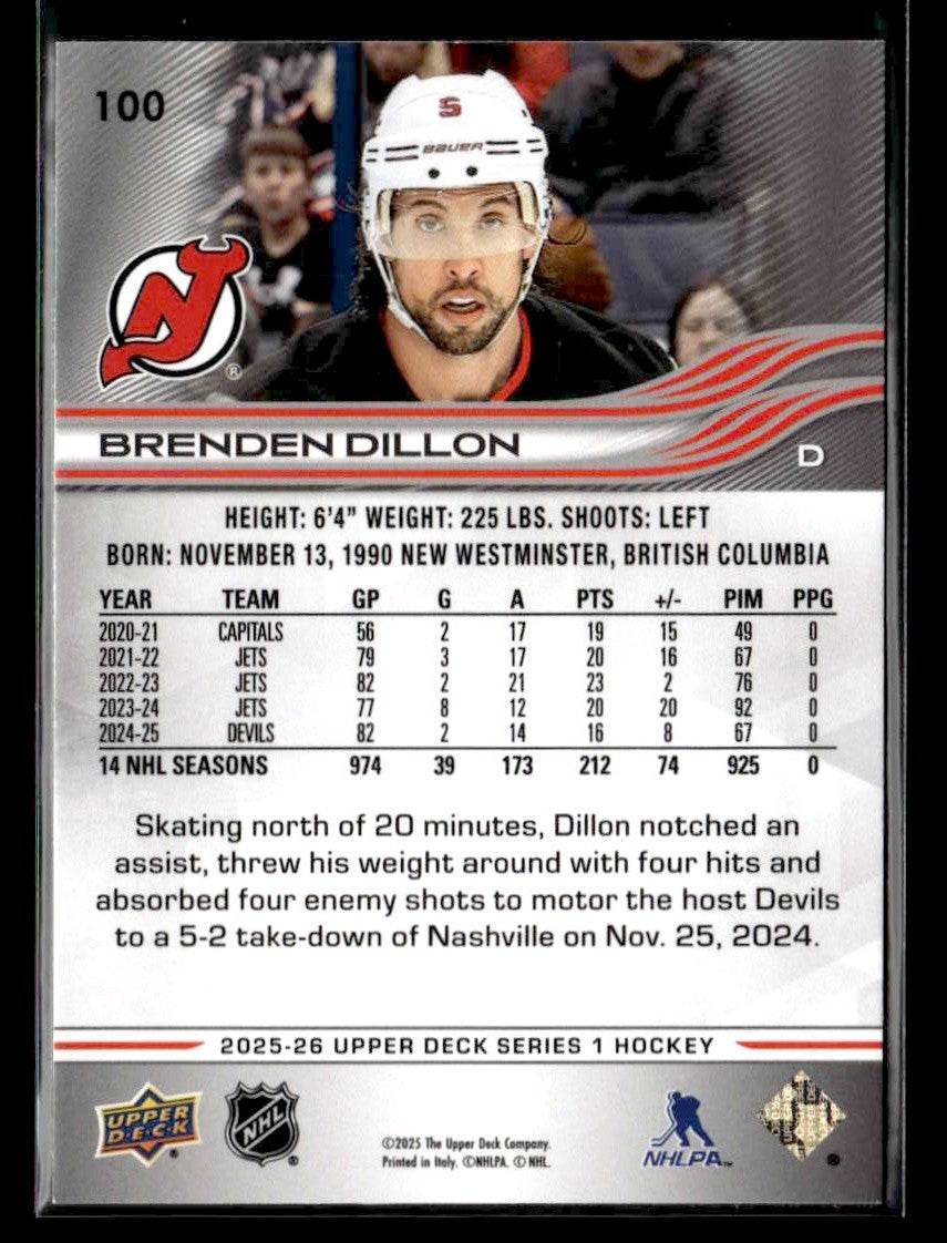 2025-26 Upper Deck #100 Brenden Dillon