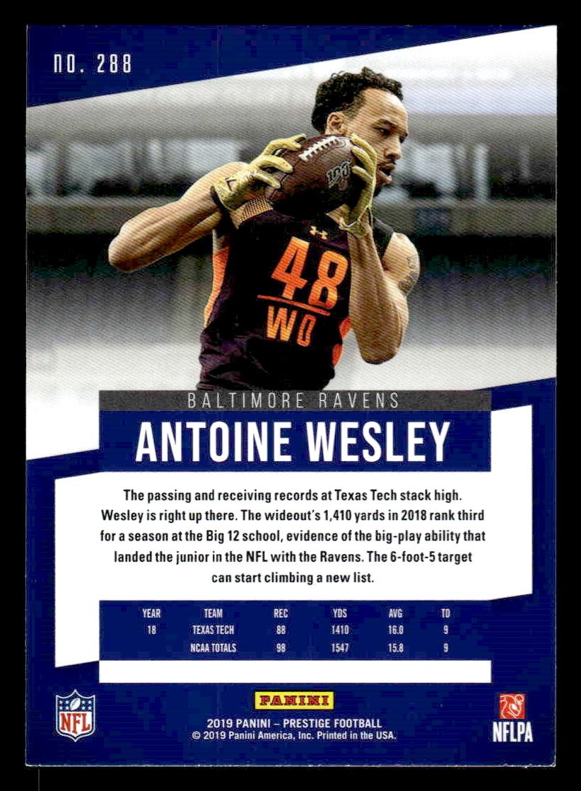 2019 Panini Prestige #288 Antoine Wesley Xtra Points Green