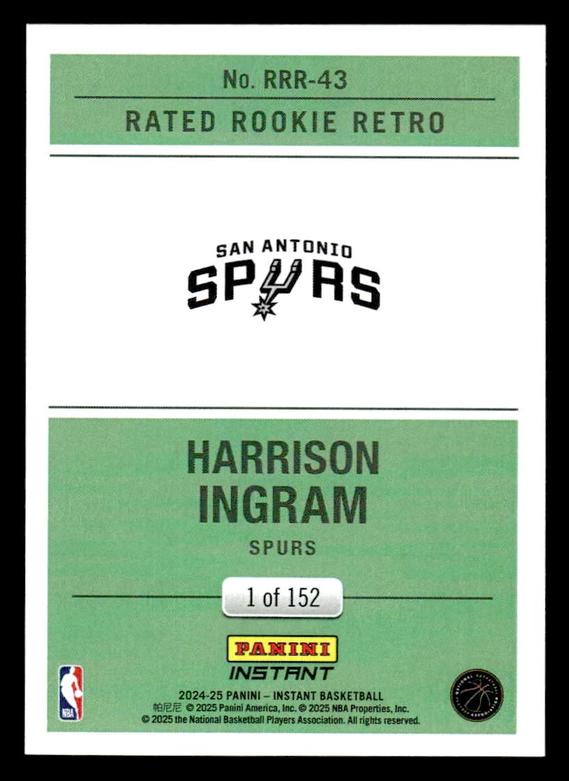 2024-25 Panini Instant #RRR-43 Harrison Ingram Rated Rookie Retro #/152