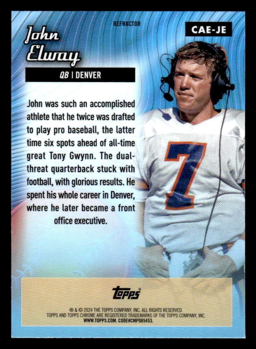 2024 Topps Chrome #CAE-JE John Elway Chrome All-Etch Refractor