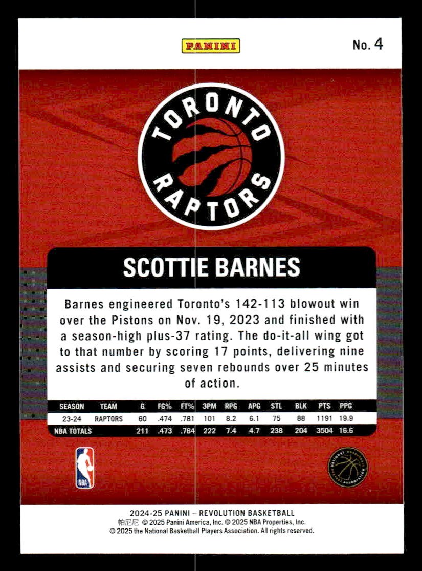 2024-25 Panini Revolution #4 Scottie Barnes