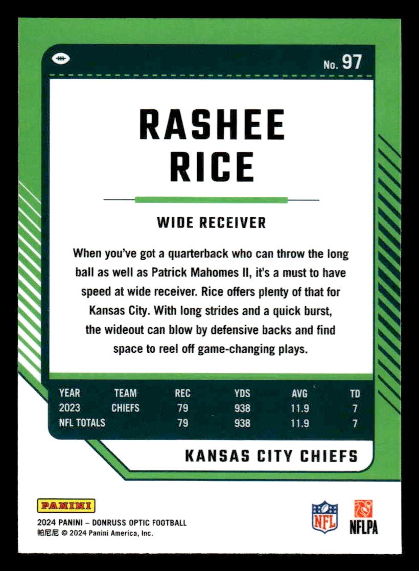 2024 Donruss Optic #97 Rashee Rice