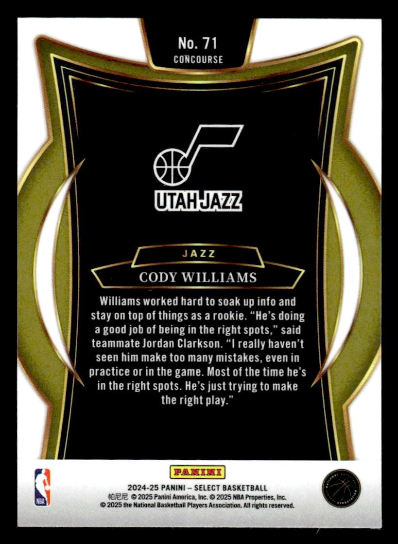2024-25 Panini Select #71 Cody Williams