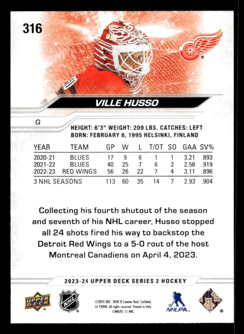 2023-24 Upper Deck #316 Ville Husso