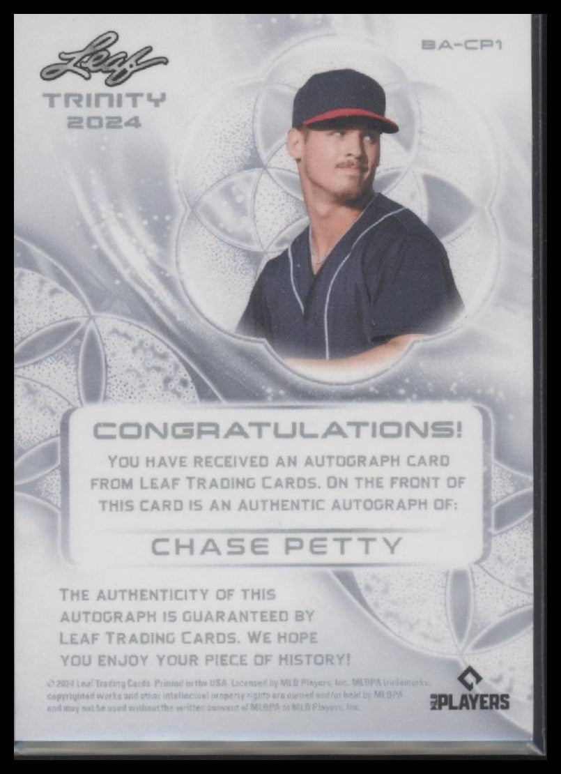 2024 Leaf Trinity #BA-CP1 Chase Petty Bronze Autographs #48/99