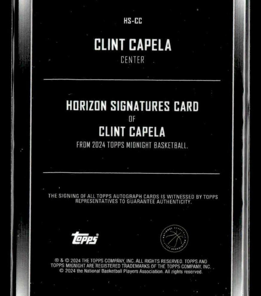 2023-24 Topps Midnight #HS-CC Clint Capela Horizon Signatures Dusk Max #/75