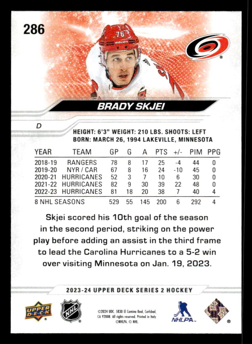 2023-24 Upper Deck #286 Brady Skjei