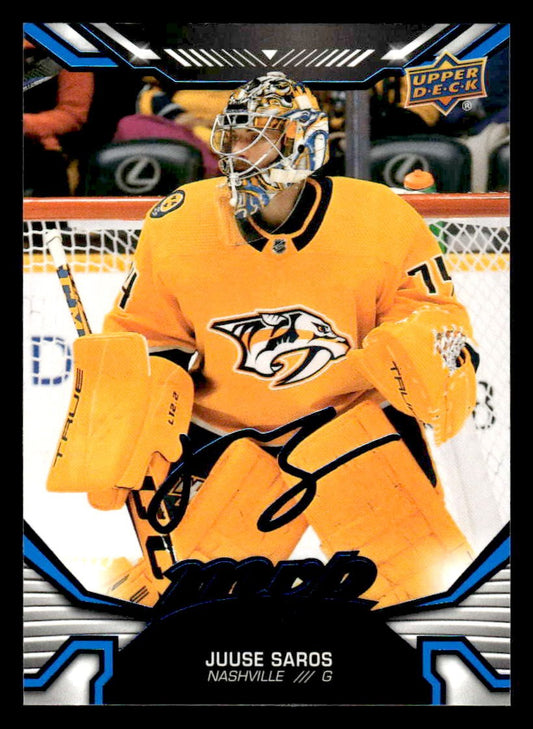 2022-23 Upper Deck MVP #119 Juuse Saros Blue Script