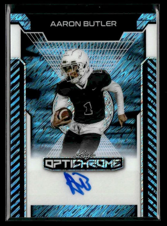 2025 Leaf Optichrome #BA-AB1 Aaron Butler Base Autos Prismatic Platinum Blue