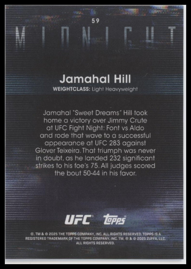 2025 Topps Midnight UFC #59 Jamahal Hill