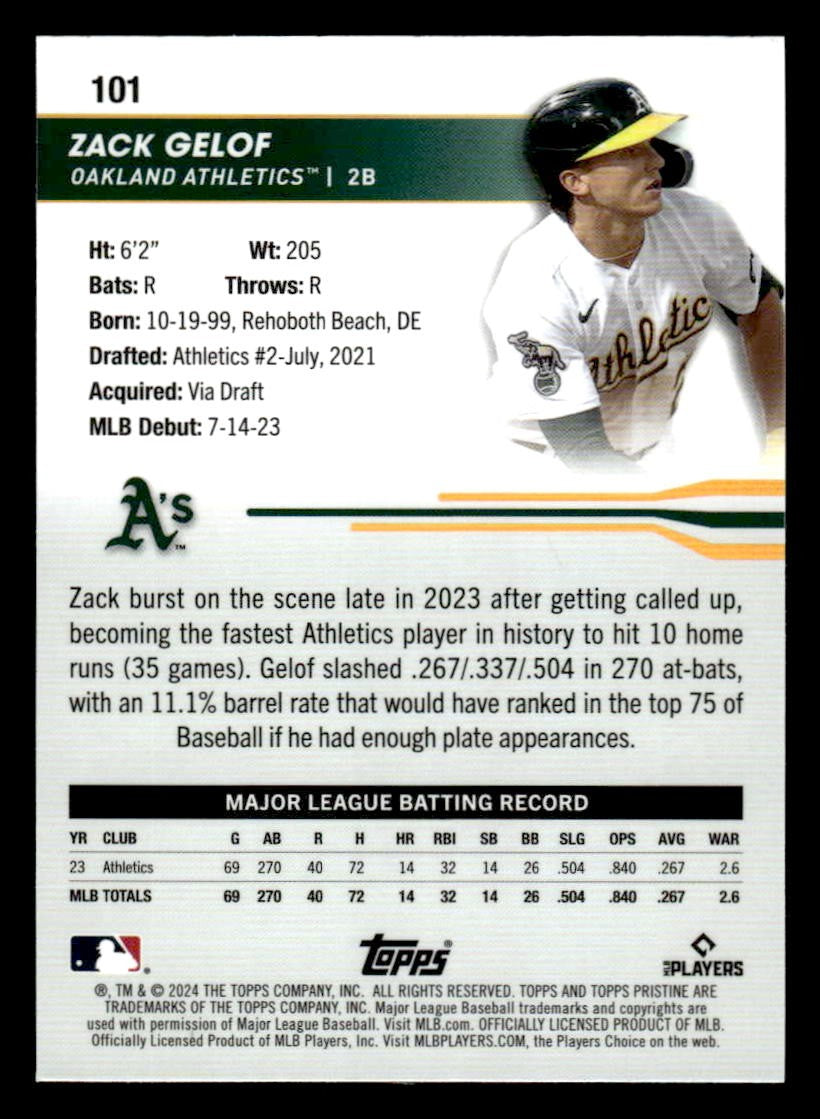 2024 Topps Pristine #101 Zack Gelof