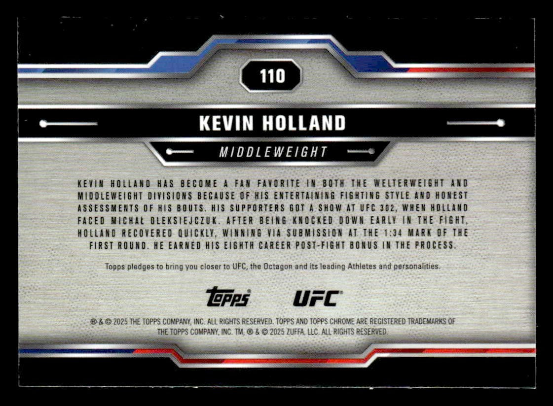 2025 Topps Chrome UFC #110 Kevin Holland X-Fractor