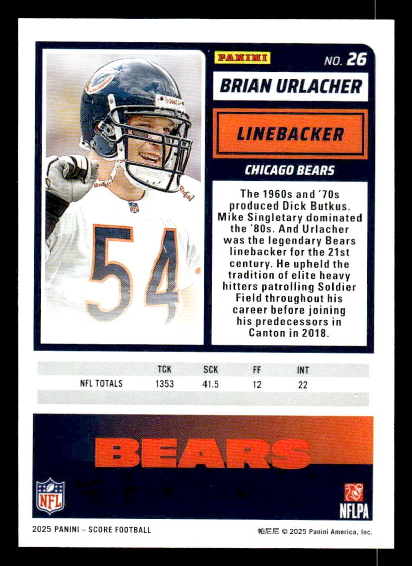 2025 Score #26 Brian Urlacher