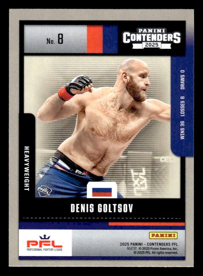 2025 Panini Contenders PFL #8 Denis Goltsov 2004 Throwback Blue
