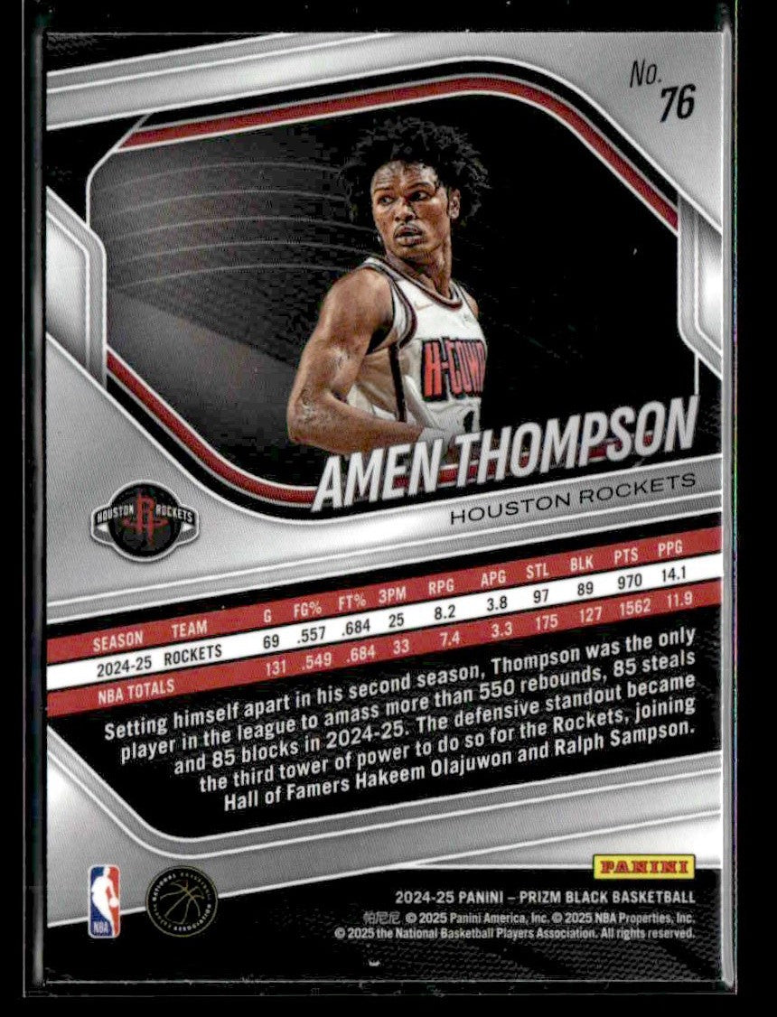 2024-25 Panini Prizm Black #76 Amen Thompson
